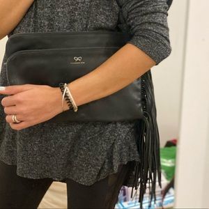Anya Hindmarch Tassel Clutch Bag - Black